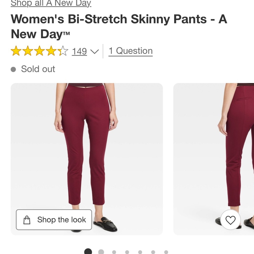 Target skinny ankle high rise maroon size 2R. A new day